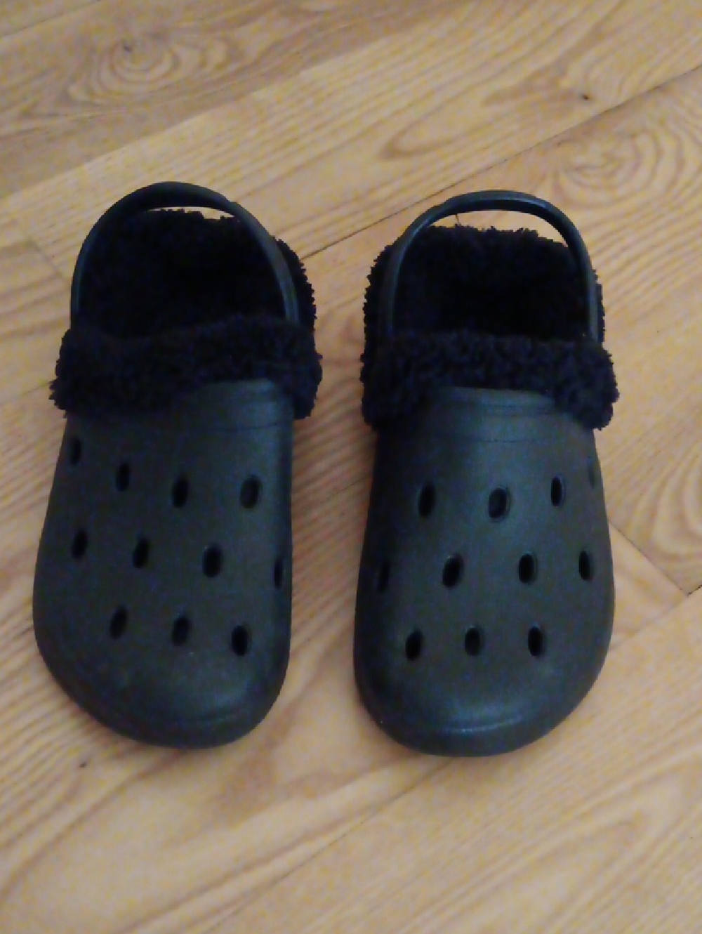 Black Fleece-Lined Clog Shoes